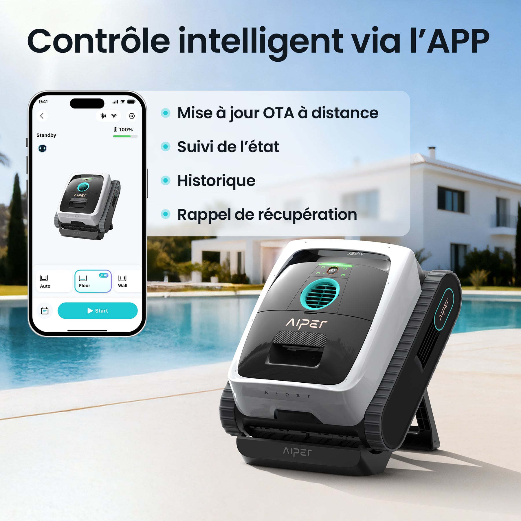 Aiper Scuba N3 Robot nettoyeur de piscine doté d’une IA cognitive